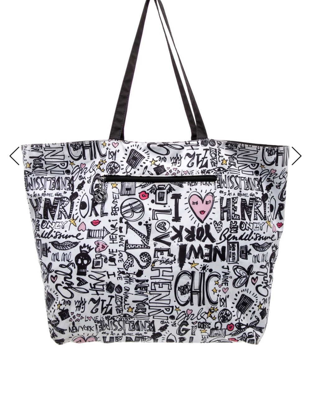 Henri Bendel Limited Edition Izak Graffiti Nylon Packable Tote Bag EUC - Picture 2 of 6